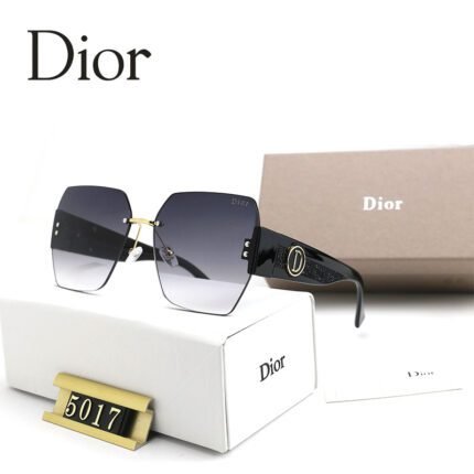 Dior black and navy gradient hexagonal frame sunglasses