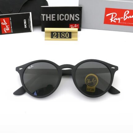 Ray Ban All Black Large Round Frame Retro Sunglasses Unisex