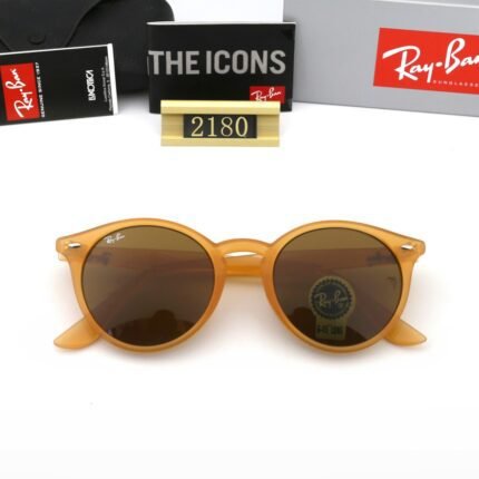 Ray Ban Yellow Round Frame Retro Sunglasses Unisex