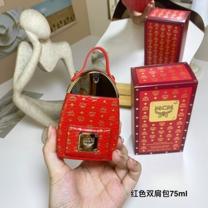 MCM Limited Edition Red Backpack 75ml Formal High Quality Belt 1:1