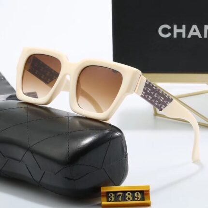 Chanel beige and brown gradient lens pattern sunglasses