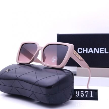 Chanel pink and purple lenses rectangular polarized sunglasses