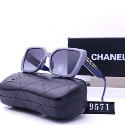 Chanel blue and purple lenses rectangular polarized sunglasses