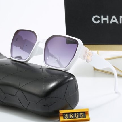 Chanel white edge purple gradient square gradient color block sunglasses