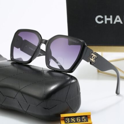 Chanel Black Edge - Deep Purple Gradient Square Block Sunglasses