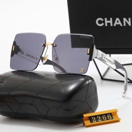 Chanel high transparency frameless dark gray and gray edged sunglasses