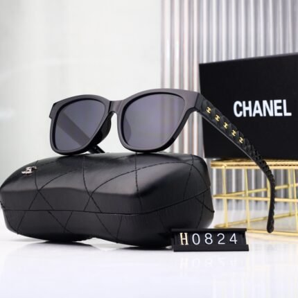Chanel black square round sunglasses