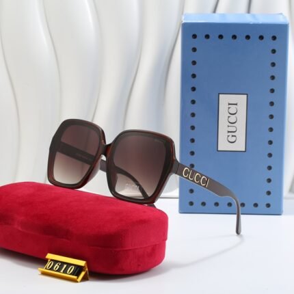 Gucci Classic Dark Brown Square Large Frame Sunglasses Unisex