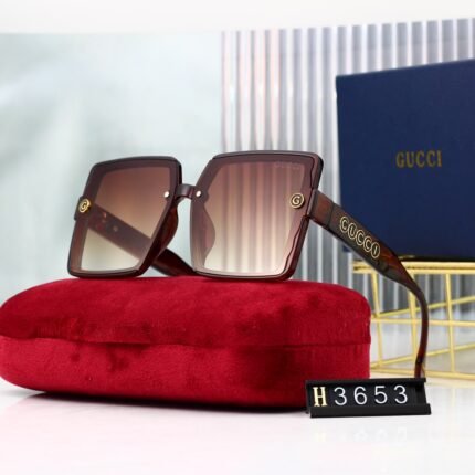 Gucci brown and brown gradient lenses square sunglasses neutral