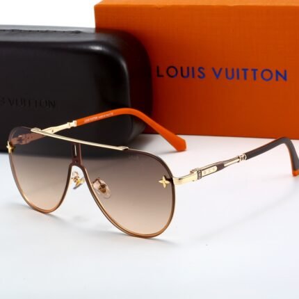 Louis Vuitton square jumpsuit brown sunglasses