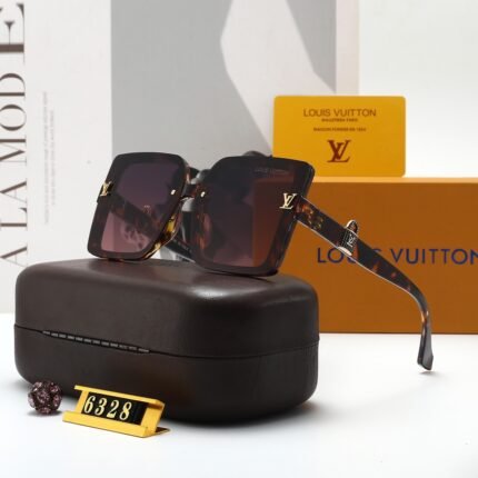 Louis Vuitton Hawksbill and burgundy gold lock embellished sunglasses