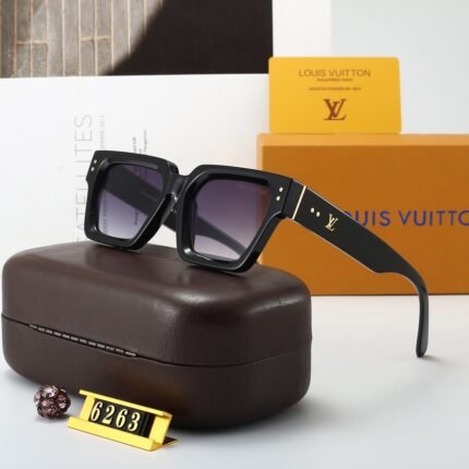 Louis Vuitton purple and black thick framed square sunglasses