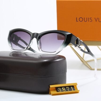 Louis Vuitton streamlined geometric black and transparent sunglasses