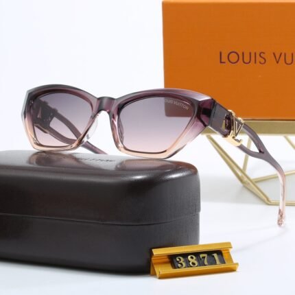 Louis Vuitton streamlined geometric deep purple and transparent sunglasses