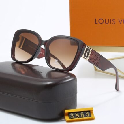 Louis Vuitton Two tone Square Women's Sunglasses with Dark Brown Edge - Brown Gradient