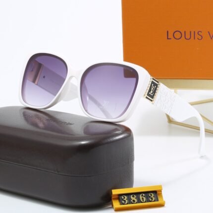 Louis Vuitton Two tone Square Women's Sunglasses with White Edge - Purple Gradient