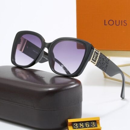Louis Vuitton Two tone Square Women's Sunglasses with Black Edge - Purple Gradient