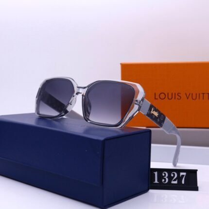 Louis Vuitton transparent gray edges and dark blue gradient rectangular sunglasses