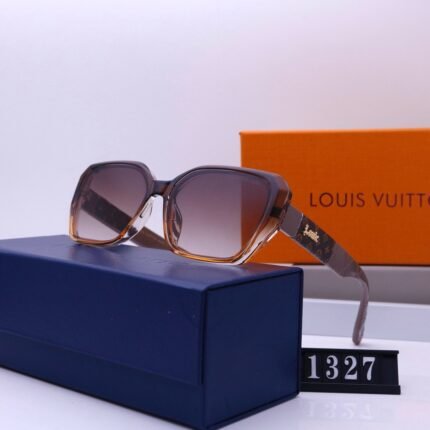 Louis Vuitton transparent brown edges and purple gradient rectangular sunglasses