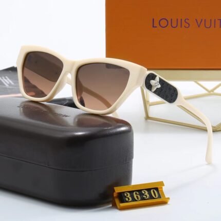 Louis Vuitton Cat Eye Sunglasses Off White and Brown