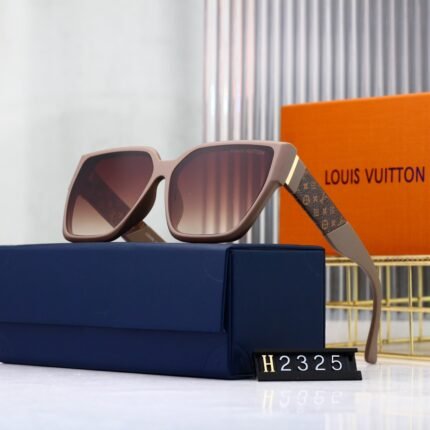Louis Vuitton square patterned sunglasses in khaki and brown gradient