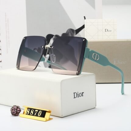Dior blue green and deep purple gradient square large frame sunglasses