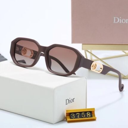 Dior dark brown and brown gradient octagonal sunglasses