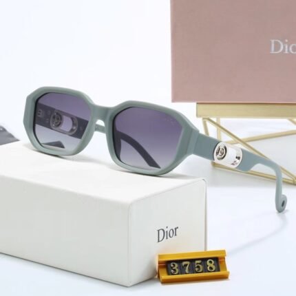 Dior light green and purple gradient octagonal sunglasses