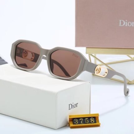 Dior gray and brown gradient octagonal sunglasses