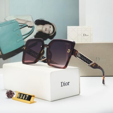 Dior tortoiseshell pattern and deep purple gradient hollowed out sunglasses