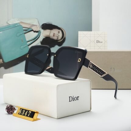 Dior black and dark gray gradient hollowed out sunglasses