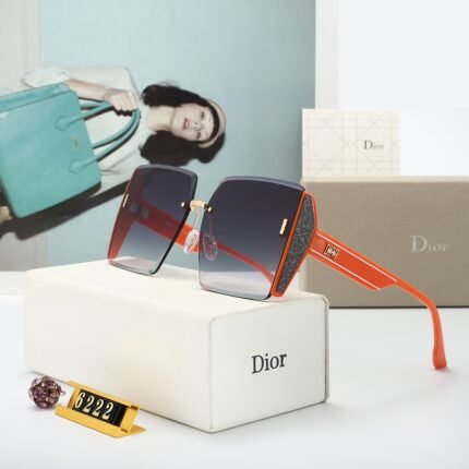 Dior orange and deep purple gradient diamond studded sunglasses
