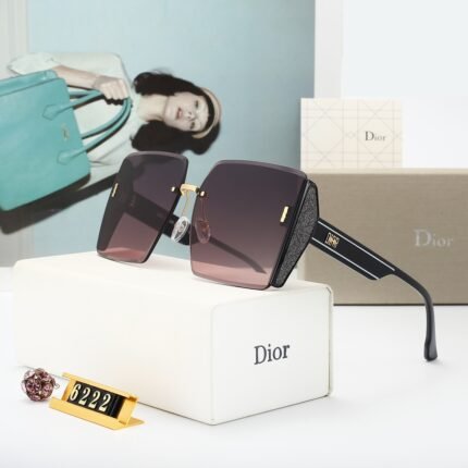 Dior black and purple gradient diamond studded sunglasses