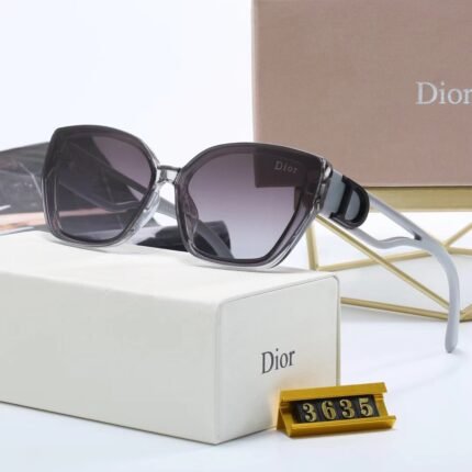 Dior Haze Blue and Purple Gradient Irregular Hollow Mirror Legs Sunglasses