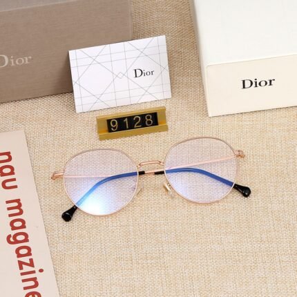 Dior rose gold and transparent round frame sunglasses