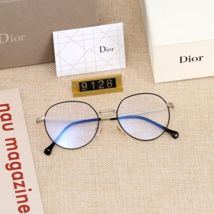 Dior black and transparent round frame sunglasses