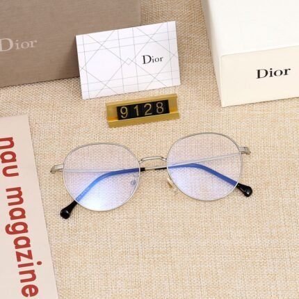 Dior silver and transparent round frame sunglasses