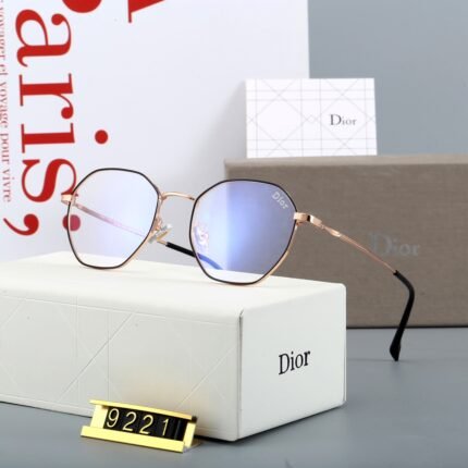 Dior black and gold transparent lenses octagonal sunglasses