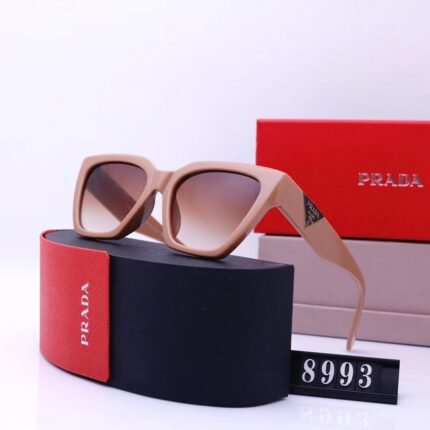 PRADA Flesh and Deep Purple Gradient Lenses Cat Eye Quadrilateral Sunglasses