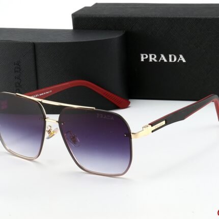 PRADA Purple Square Black Edge Sunglasses Neutral