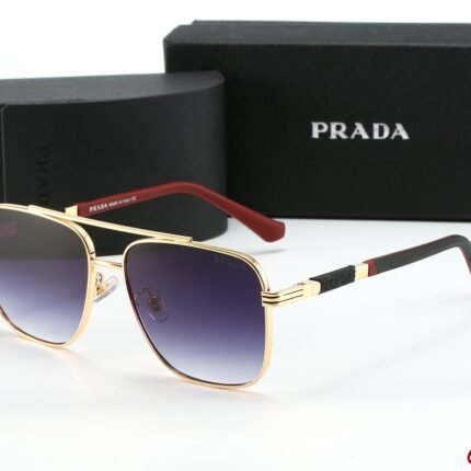 PRADA Gold Gradient Purple Lens Fashion Sunglasses Unisex
