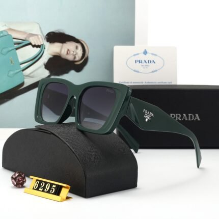 PRADA green and dark blue square sunglasses