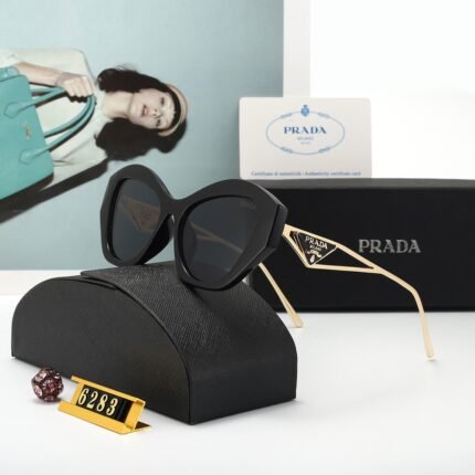 PRADA Black and Gold Edge Classic Sunglasses