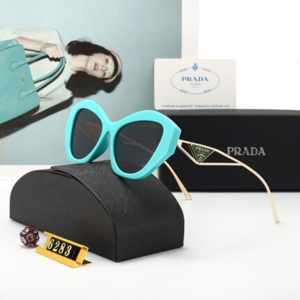 PRADA light blue and gold edged classic sunglasses