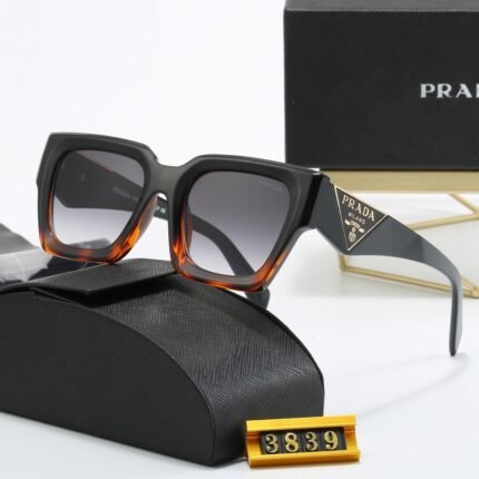 PRADA black and tortoiseshell patterned square sunglasses are fashionable