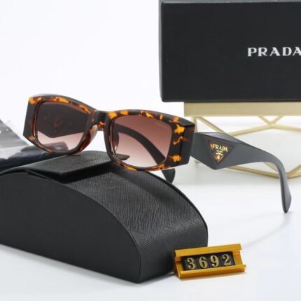 PRADA black+tortoiseshell border and purple rectangular sunglasses neutral