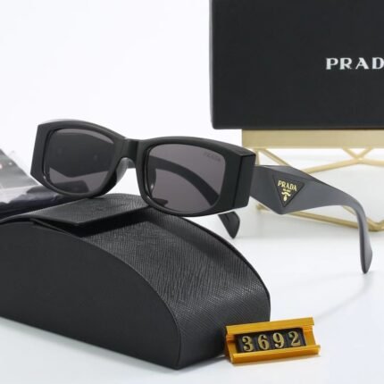 PRADA gray and purple rectangular sunglasses neutral