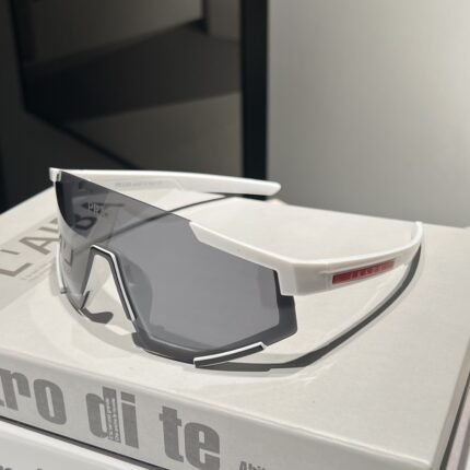 PRADA White Edge and Gray Lens Unique Goggles Sunglasses