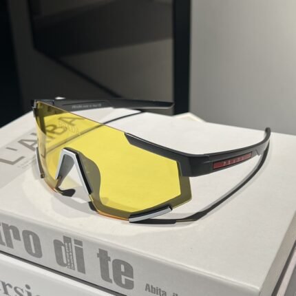 PRADA Black Edge and Yellow Lens Unique Goggles Sunglasses