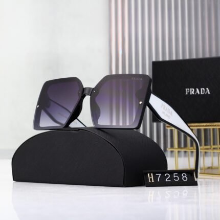 PRADA   Gradient purple black frame and white border large frame sunglasses